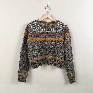 Zara Nordic Knit Crop Sweater S 🔥